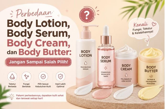 Perbedaan Body Lotion, Body Serum, Body Cream, dan Body Butter: Serupa Tapi Tak Sama